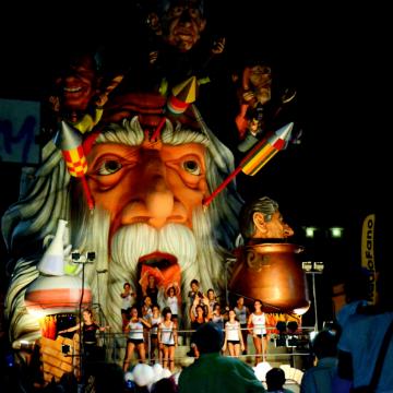 the wagons of the Fano carnival