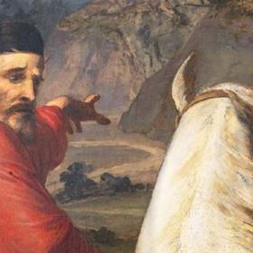 portrait of Giuseppe Garibaldi on a horse