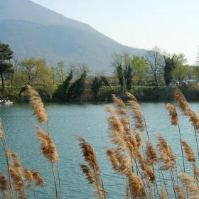 view of the lake of Telese Terme